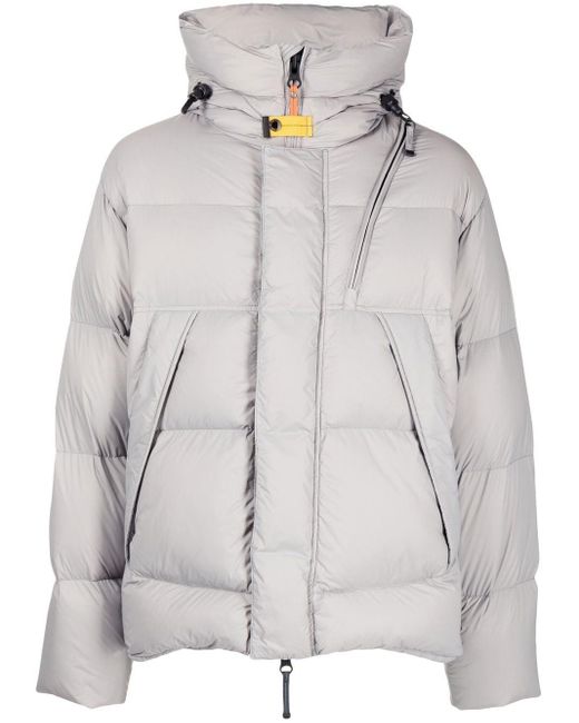 Parajumpers Gray Cloud Quilted Hooded Coat for men