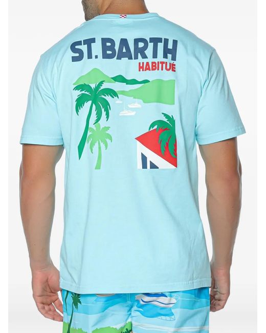 Mc2 Saint Barth Blue Portland Graphic-Print T-Shirt for men