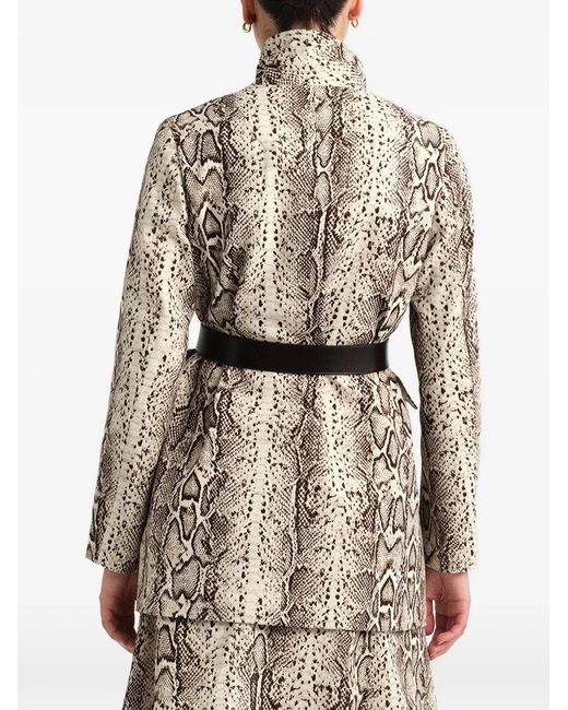 Cara Cara White Romeo Snake-Print Blazer