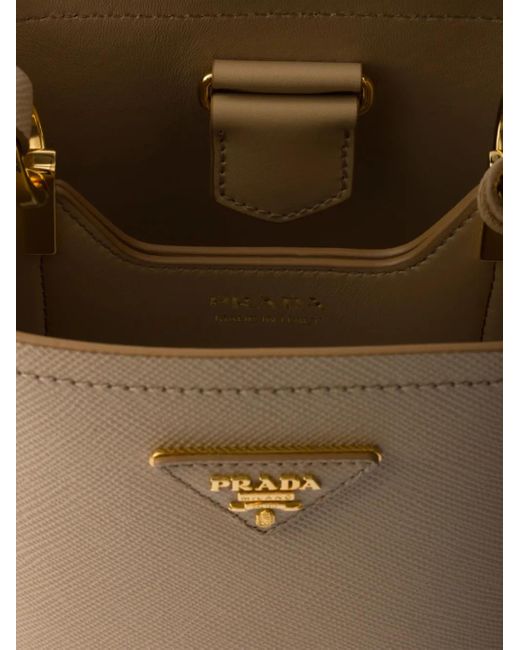 Prada Natural Panier Mini Saffiano Leather Bag