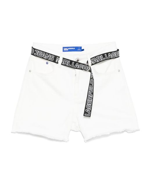 Short À Taille Ceinturée Karl Lagerfeld en coloris White
