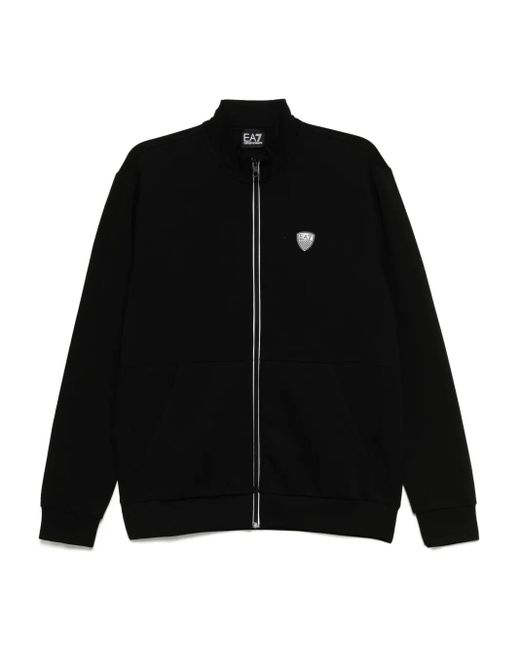 EA7 Black Zip-Up Sweat Jacket for men