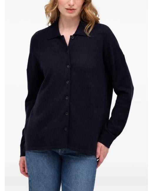 Chinti & Parker Blue Button-Down Collared Cardigan