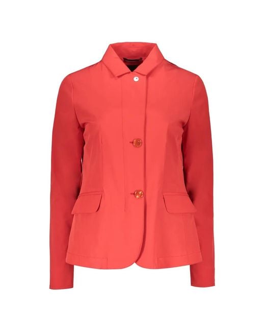 Moorer Red Logo-Button Flap-Pocket Blazer