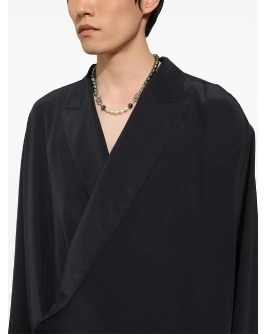 Dolce & Gabbana Black Wrap Silk Shirt for men
