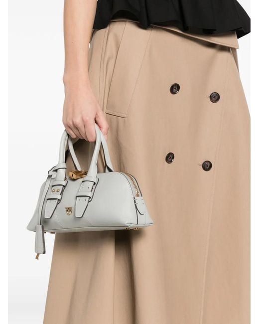 Pinko White Bowling Zip-Up Tote Bag