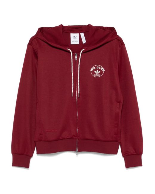X Wales Bonner Felpa Con Cappuccio E Zip di Adidas in Red da Uomo