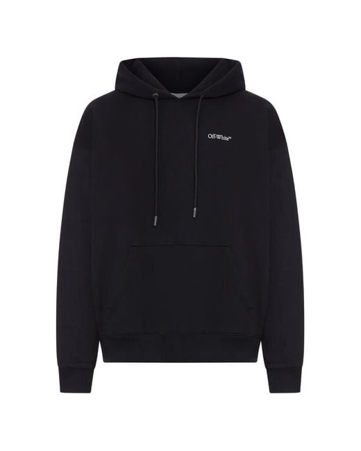 Off-White c/o Virgil Abloh Blue Half Arrows Graphic Cotton Hoodie for men