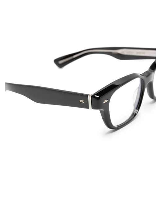 Oliver Peoples Black Rectangle-Frame Glasses for men