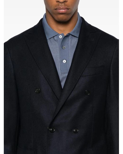 Canali Black Double-Breasted Jacket for men