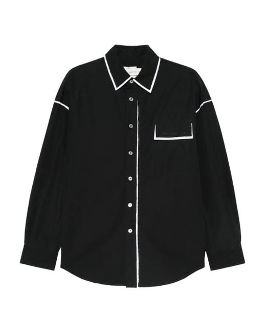 Feng Chen Wang Overhemd Met Contrasterende Afwerking in het Black voor heren