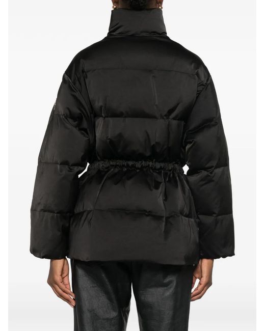 Elisabetta Franchi Black Drawstring Puffer Jacket