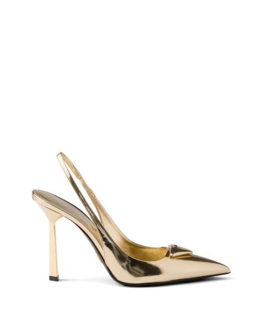 Prada Metallic Leather Slingback Pumps