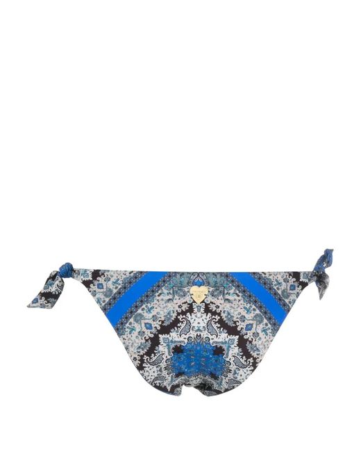 Twinset Blue Paisley-Print Bikini Bottoms