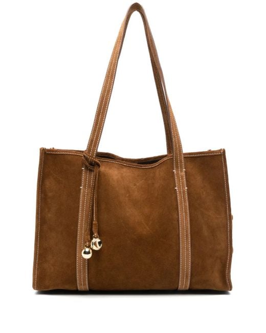 Sandro Brown Suede Tote Bag