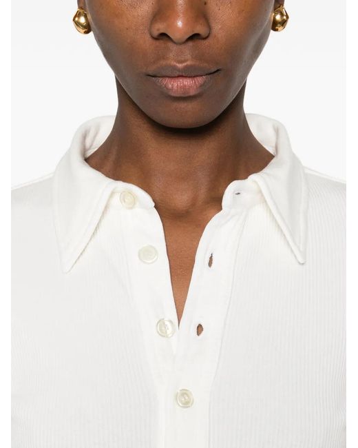 Citizens of Humanity White Long-Sleeve Polo Top