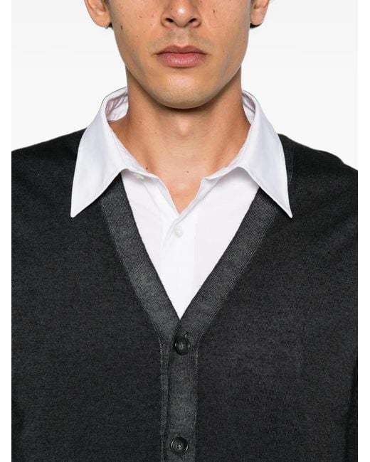 Daniele Fiesoli Black Button-Up Cardigan for men