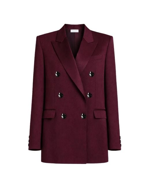 Violante Nessi Purple Sugar Double-Breasted Wool Blazer