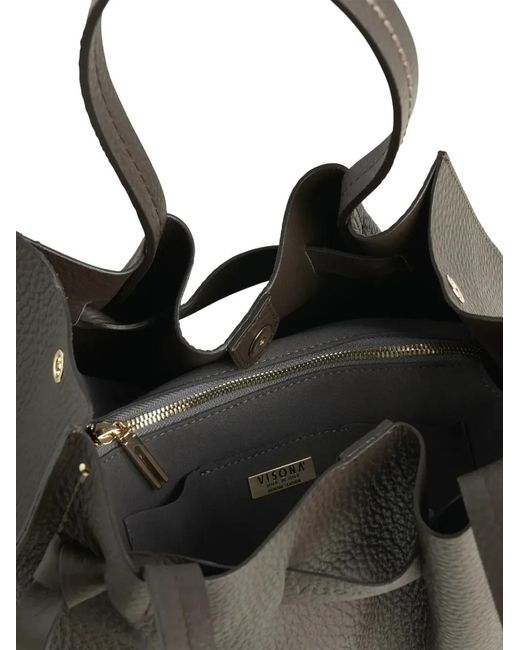 VISONA Brown Small Vittoria Tote Bag