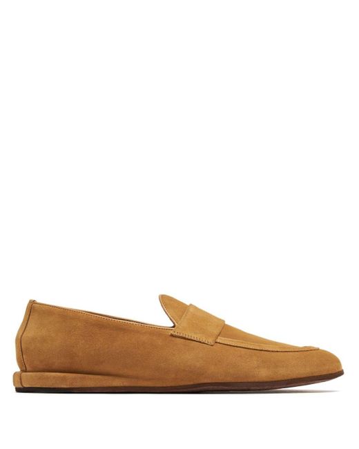 Barrett Brown Almond-toe Suede Loafers for men
