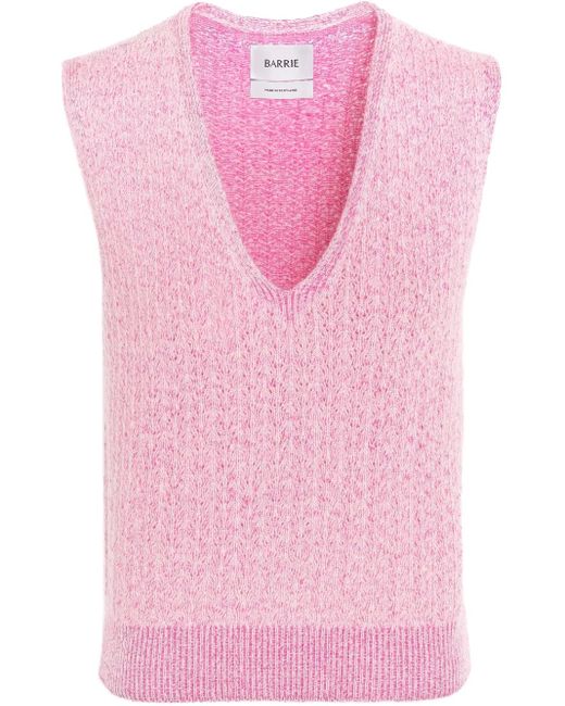Barrie Vネック カシミアトップ Pink