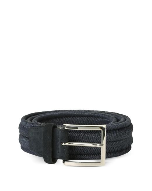 Orciani Black Linen Bucklet Belt for men
