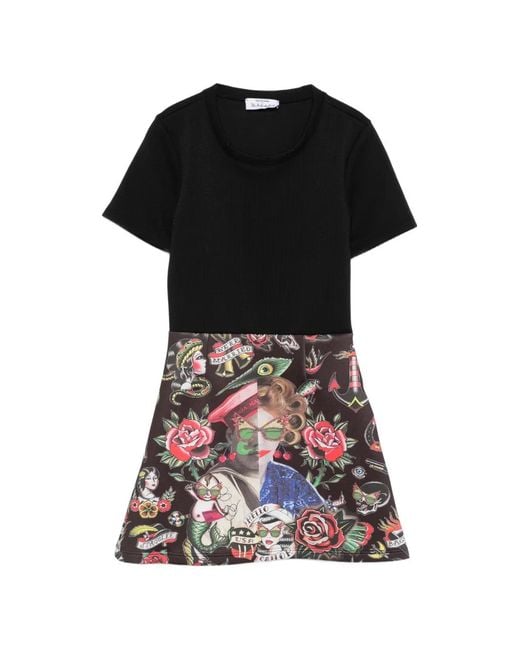 The Artistylist Black Short-Sleeve Mini Dress