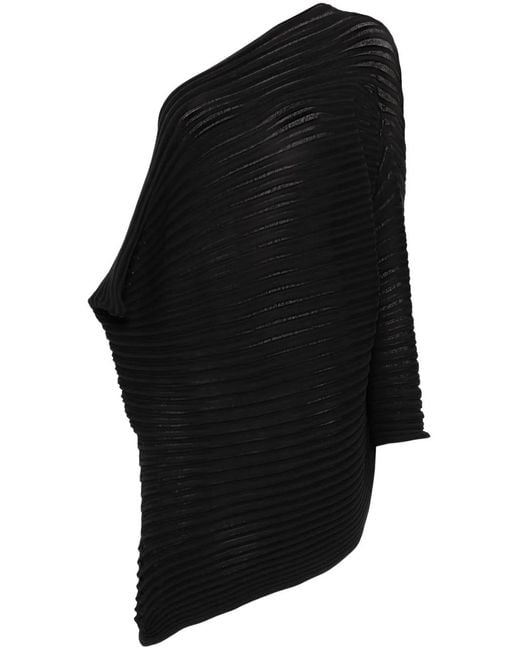 Issey Miyake Stream Top in het Black