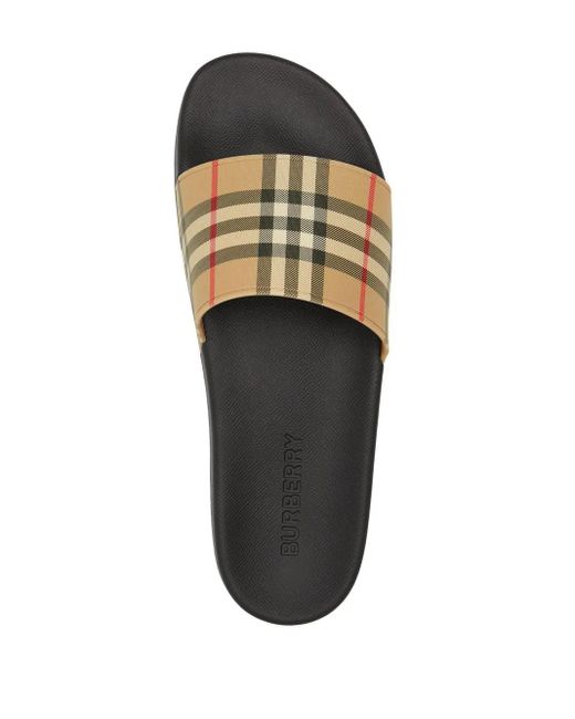 Burberry Black Vintage Check Slide for men