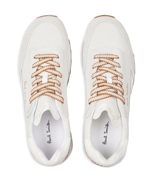 Paul Smith White Aston Striped Leather Sneakers for men