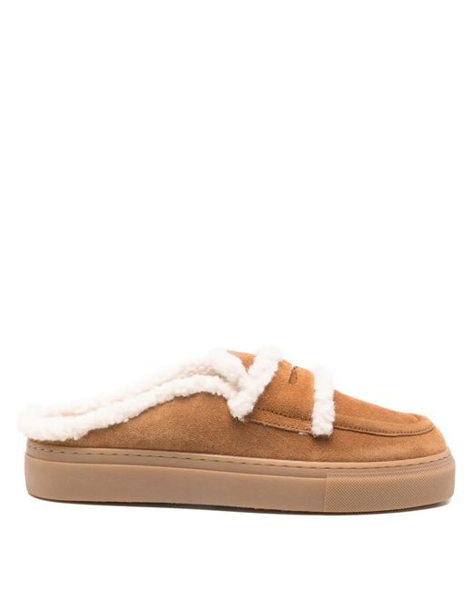 Inuikii Brown Shearling Strap Mules