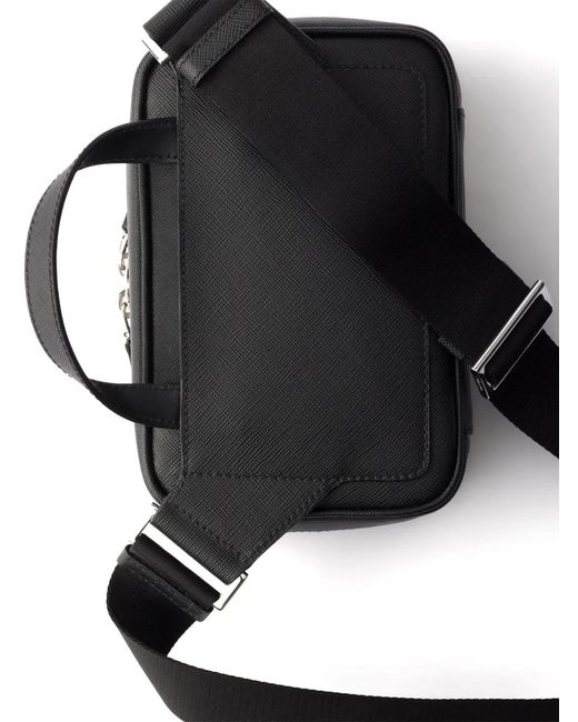 Prada Black Saffiano-Leather Shoulder Bag for men