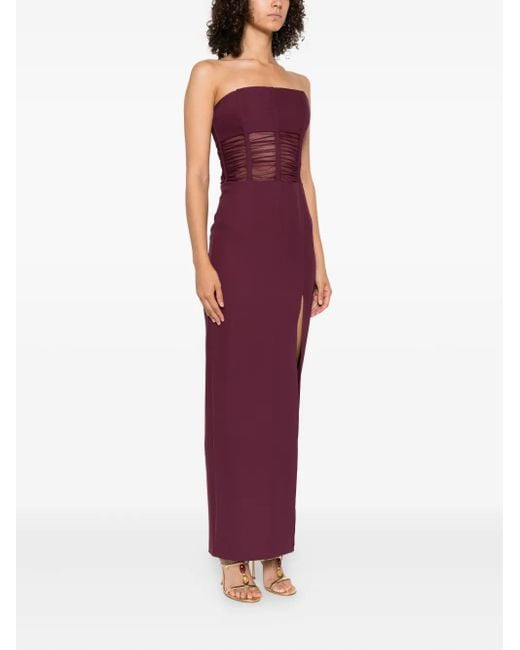 Patrizia Pepe Purple Mesh-Insert Dress