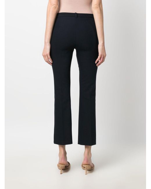Max Mara Blue Cropped Tailored Trousers