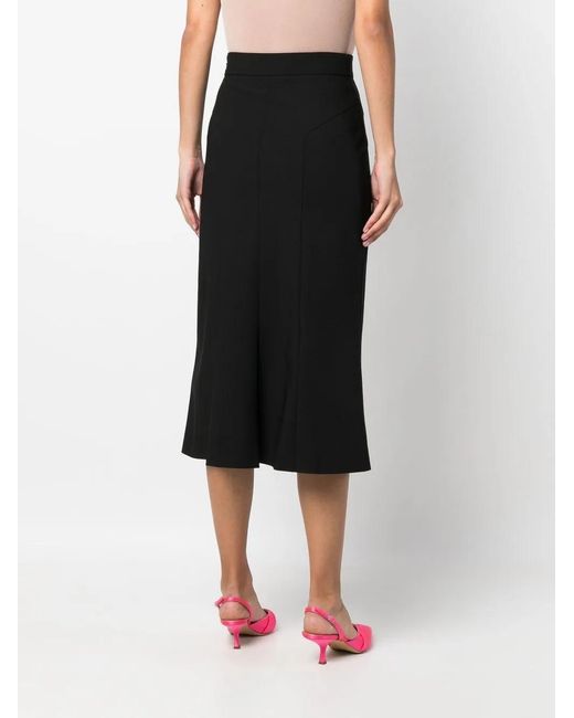 Alberta Ferretti Black High-Waisted Pencil Skirt