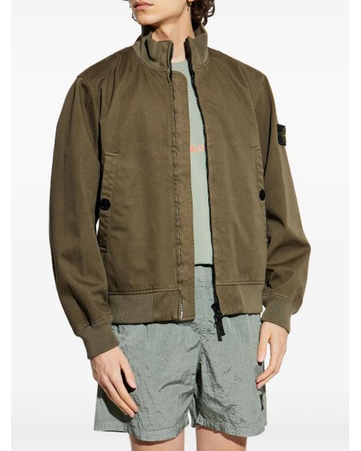 Stone Island Green Jacket With Detachable Patch for men