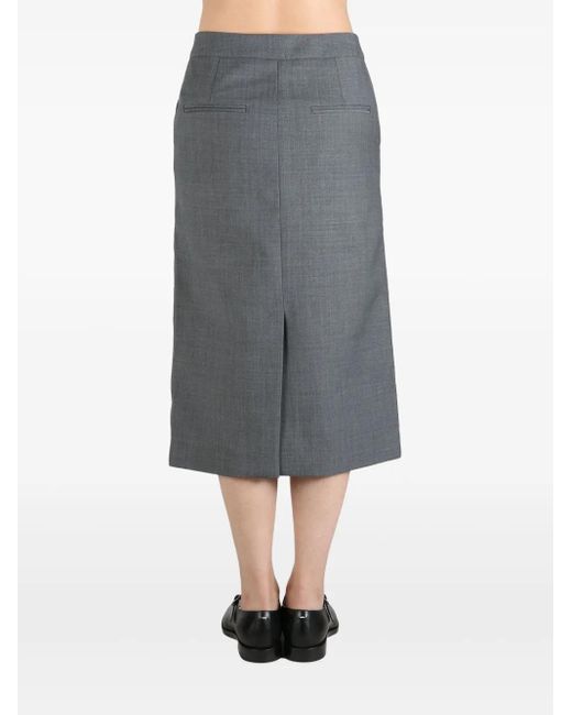 ShuShu/Tong Wool-blend Skirt Gray