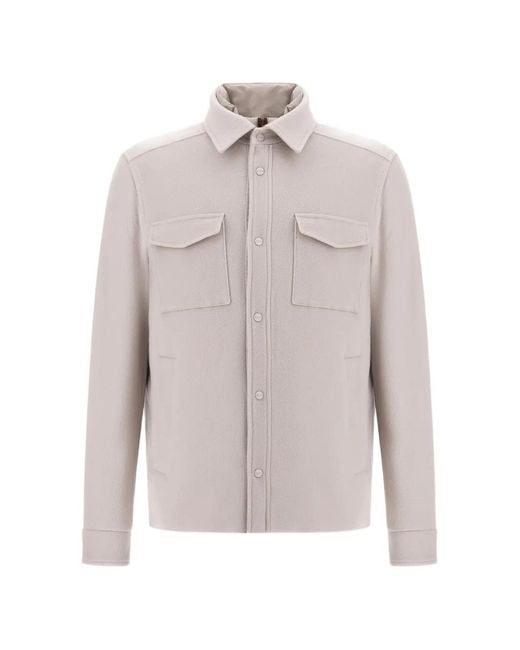 Herno White Cashmere Shirt Jacket for men