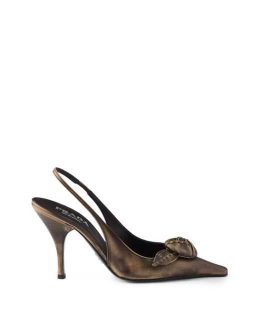 Prada Metallic Leather Slingback Pumps