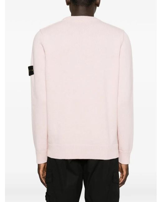 Stone Island Pink Logo-Patch Sweater for men