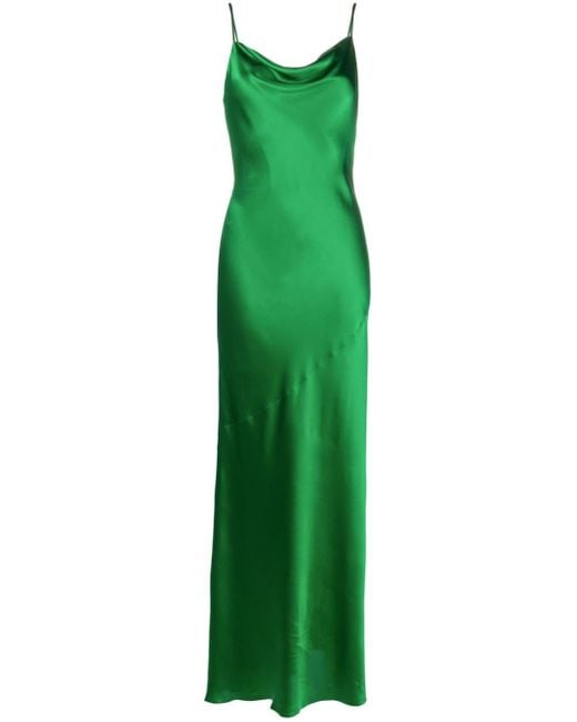 L'Agence Green Arianne Silk Maxi Dress