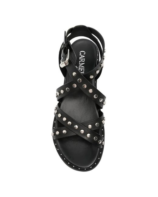 Carmela White Stud-Embellished Leather Sandals