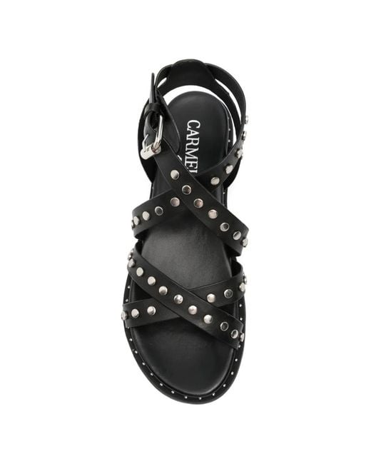 Carmela White Stud-Embellished Leather Sandals