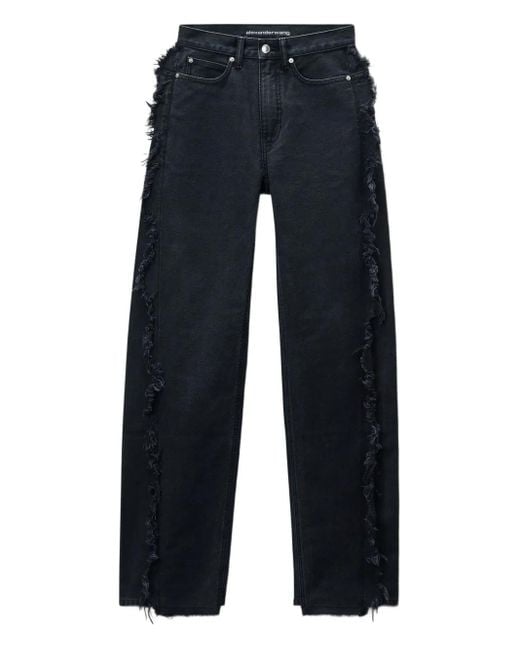 Jeans Float Con Bordi Sfrangiati di Alexander Wang in Blue