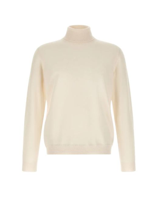 Zanone White Roll-Neck Ribbed-Trim Sweater for men