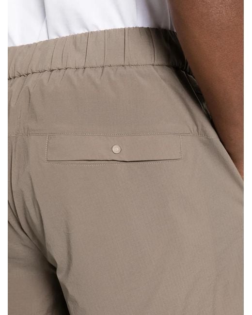 Herno Brown Pleated Elasticated-Waist Shorts for men