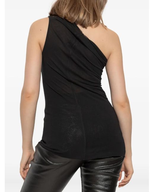 Rick Owens Black One-Shoulder Top