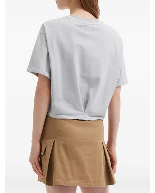 Izzue Gray Twisted Cropped T-Shirt