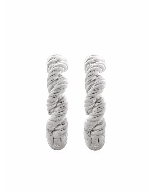 Monica Vinader White Corda Huggie Earrings
