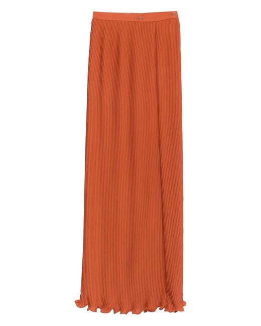 Elie Saab Orange Jupe Côtelée À Volants